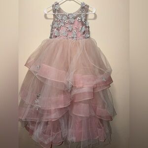 Pink Floral Dress with layers of tulle.